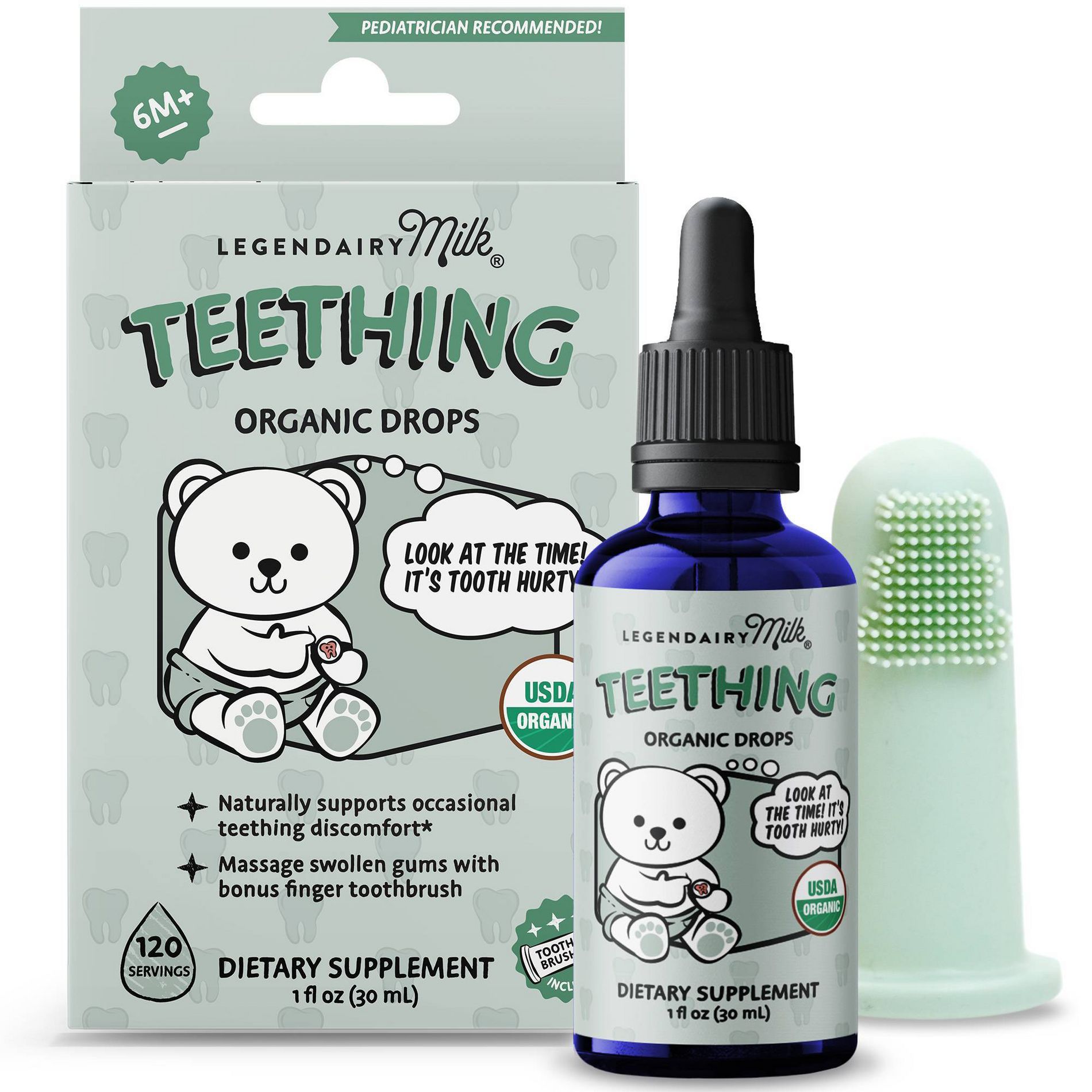 Legendairy Milk Organic Baby Teething Drops, Infant Teething Relief - 1 fl oz