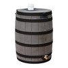 Good Ideas Rain Wizard Water Storage Premium Quality Barrel with Darkened Ribs, Brass Spigot, Safety Screen, and 50 Gallon Capacity, Oak, (2 Pack) - 2 of 4