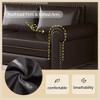 JOYRACER 93.7'' Faux Leather King Sleeper Sofa Bed, 3-in-1 Convertible Couch with Nailhead Trim & Rolled Arms for Living Room, Apartment & Office - 3 of 4