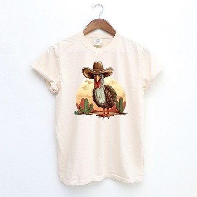 Simply Sage Market Women's  Garment Dyed Graphic Tee Turkey Bird Western