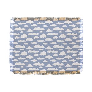 retrografika Sunny Summer Sky White Cartoon Woven Throw Blanket - Deny Designs - 1 of 4