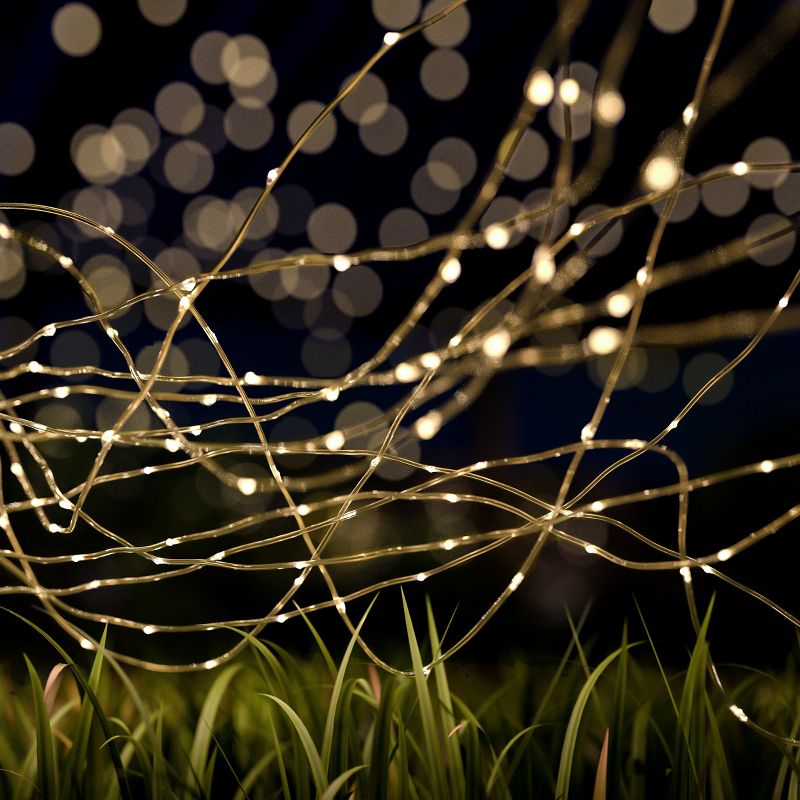 Outdoor Starry Solar String Lights- Solar Powered Warm White Fairy 100 LED Lights with 8 Lighting Modes for Patio, Backyard, Events by Nature Spring, 2 of 8