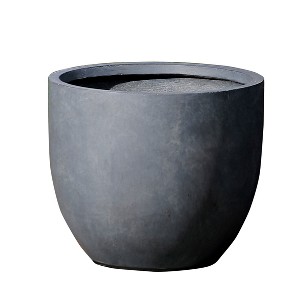 LuxenHome Round Tapered 17.2" H Flower Pot Planter Gray - 1 of 4