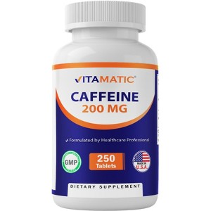 Caffeine Pills 200mg - 250 Vegetarian Tablets - 1 of 4