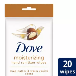 Dove Beauty Shea Butter & Warm Vanilla Moisturizing Hand Sanitizer Wipes - 20ct