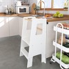 Kids Standing Tower, Child Kitchen Step Stool Toddler Wood Stepping Stool-Children's Montessori Stool-Adjustable Height,for Learning New Skills, White - 3 of 4
