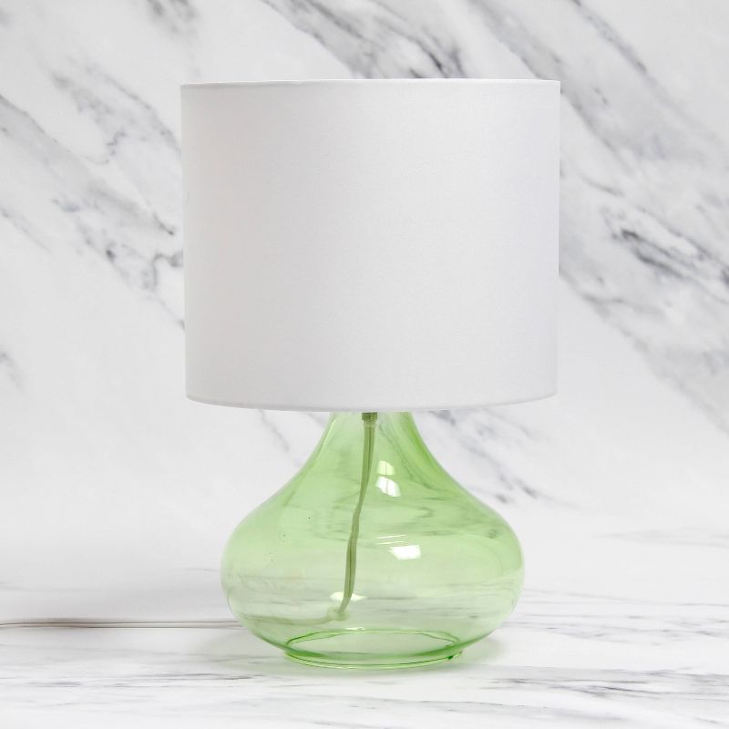  Glass Raindrop Table Lamp with Fabric Shade - Simple Designs, 4 of 12