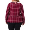 Agnes Orinda Women's Plus Size Cute Contrast Collar Plaid Long Sleeve Casual Work Blouse - 4 of 4