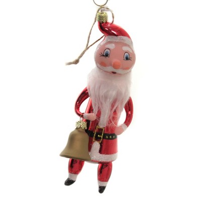 Holiday Ornament 7.0" Santa W/ Bell Ornament Italian Like Christmas  -  Tree Ornaments