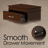 Hastings Home End Table with 2 Drawers, Wooden with Silver Handles, Dark Brown - 3 of 4