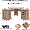SinCiDo Farmhouse 60" L Shaped Corner Desk, Wooden Executive Office Desk w/ Charging Station, File Drawer & Storage Cabinet - 2 of 4