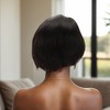 Unique Bargains Women's Straight Short Hair Wig 13x4x1in 150 Real Human Hair 6in 1 Pc - 3 of 4