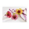 TAG Fuchsia Beaded Flower Napkin Ring Set of 4 Spring Summer Table Decor 2x3.5x2 Inches Wipe Clean - 2 of 2
