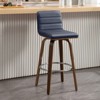 Bekrvio 26"/29" Swivel Bar Stools Set of 1/2/3/4, Faux Leather Upholstered Counter Chairs with Wood Legs, Mid-Century Seating for Kitchen Island - 2 of 4