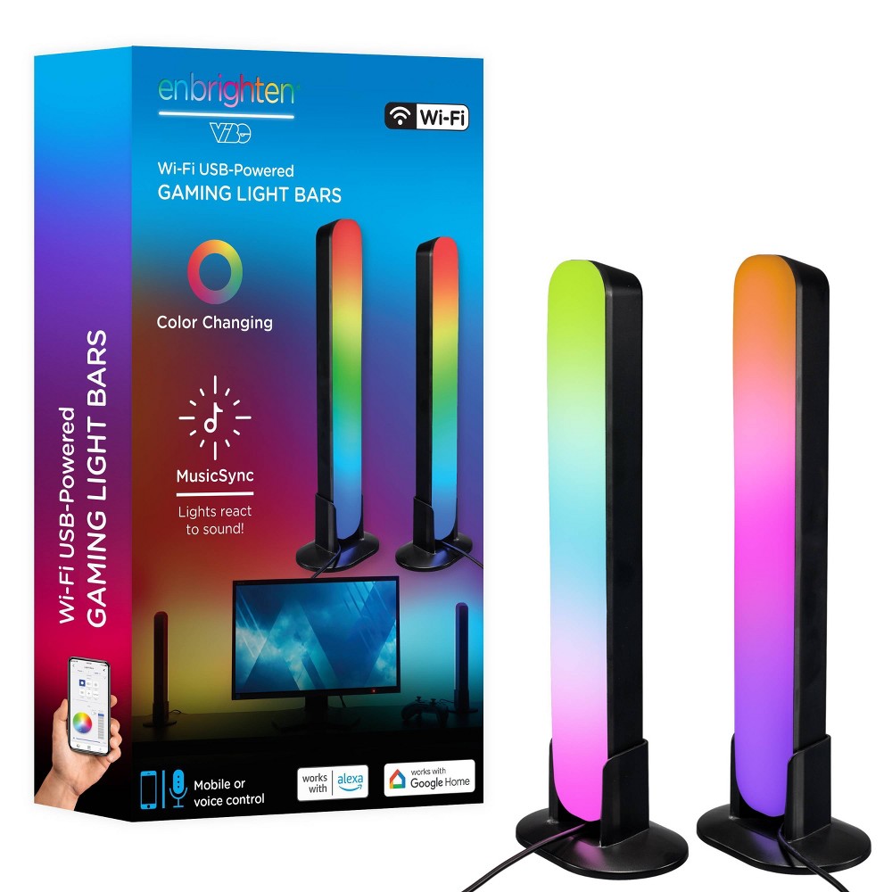 Photos - Floodlight / Street Light Enbrighten Vibe Wi-Fi Spectrum RGBIC Gaming Light Bar with Music Sync and Color Changing