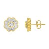 Haus of Brilliance 14K Yellow Gold Plated Silver 1/6 Cttw Diamond Floral Stud Earrings - 2 of 4