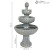Sunnydaze 53"H Electric Fiberglass and Resin 3-Tier Lion Head Design Outdoor Water Fountain - 3 of 4