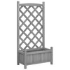 vidaXL Solid Fir Wood Planter with Trellis - Brown Rectangular Outdoor Flower Box for Garden, Patio, Terrace - 2 of 4