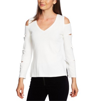 1.STATE Womens Slash Sleeve Cold Shoulder Blouse