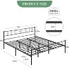 coucheta Classic Metal Platform Bed Frame,   with Headboard&Footboard - 3 of 4