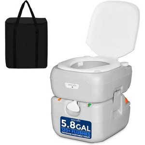 SereneLife Outdoor Portable Toilet with Carrying Bag – Travel Toilet with Waste Level Indicator - 1 of 4