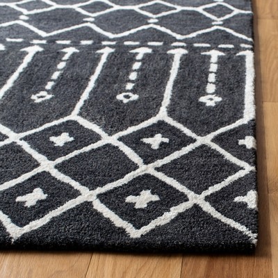 Gray Square Hand-Tufted Wool & Viscose Blend Easy-Care Rug