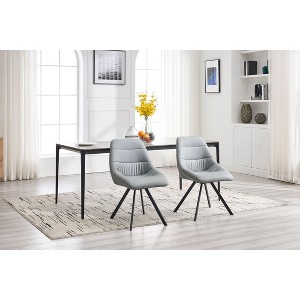 Sapphtopaz Dining Chairs Thickened Fabric Upholstered Bar Chair Lounge Chair with Metal Legs Side Chairs Set of 2 for Dining Room, Living Room - 1 of 4