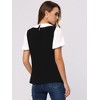 Allegra K Women's Contrast Peter Pan Collar Puff Short Sleeve Summer Top - 3 of 4