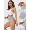 Allegra K Women's High Waist Tummy Control Stretch T-back Breathable Comfortable Thongs 2 Packs - 3 of 4