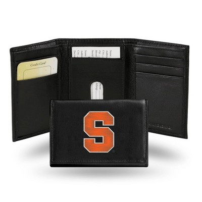 NCAA Syracuse Orange Embroidered Genuine Leather Tri-Fold Wallet