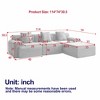114'' Corduroy Boneless L-Shaped Sectional Sofas with Inlaid Structural Design, Three Throw Pillows, and Wider Backrest Design - 3 of 4