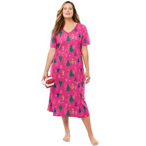 Dreams & Co. Long Print Sleepshirt - 1 of 4