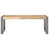 vidaXL Gray Rectangular Coffee Table, Rough Mango Wood Table Top, Powder-Coated Steel Frame, Durable Living Room Furniture, Rustic Design - 2 of 4
