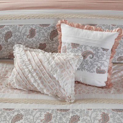 Blush Cotton King Reversible 9-Piece Comforter Set
