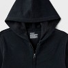 Kids' Adaptive Fleece Zip-Up Hooded Sweatshirt - Cat & Jack™ Black - 3 of 4