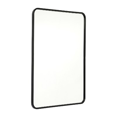 Flash Furniture Jada Decorative Wall Mirror - Rounded Corners, Bathroom & Living Room Glass Mirror Hangs Horizontal Or Vertical