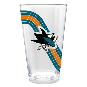 NHL San Jose Sharks Retro Wave Pint Glass - 16oz - 1 of 3