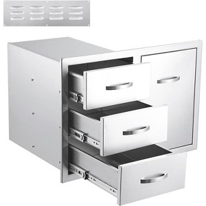 1 Stainless Steel Cabinet Door Drawer Combo Left Drawer Right Empty Door 33 Width 22 Depth 22 Height Inches Seven Ply Corrugated Box With Vent Panel - 1 of 4