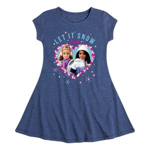 Girls' - Barbie - Holidays & Christmas Fit & Flair Cap Sleeve Dress - 1 of 3