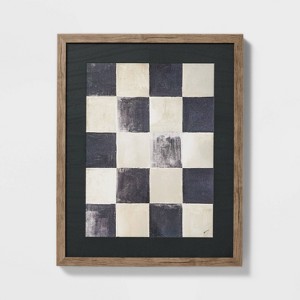 16" x 20" Checkerboard Framed Wall Art - Threshold™ designed with Studio McGee: Modern Geometric Decor, Sawtooth Back - 1 of 3