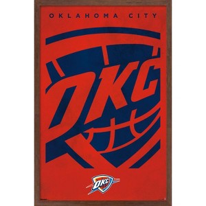 Trends International NBA Oklahoma City Thunder - Logo 25 Framed Wall Poster Prints - 1 of 4