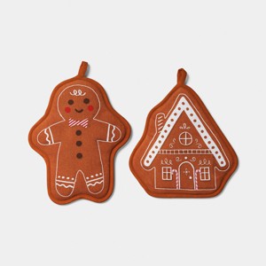 2pk Christmas Gingerbread Potholders - Wondershop™ - 1 of 4