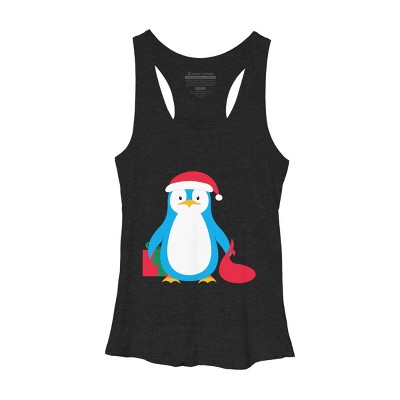 Women's Design By Humans Christmas Penguin By moredesignsplease Racerback Tank Top