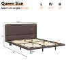 Full/Queen Size Platform Bed Frame PU Leather Floating Bed with LED Light - ModernLuxe - 3 of 4