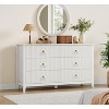 COZONY 54" Extra Wide 6 Drawer Dresser with Fluted Panels Modern Chest of Drawers TV Stand Oak Finish - 2 of 4