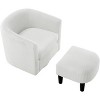 Swivel Accent Chair with Ottoman, Corduroy Upholstered Barrel Chairs with Washable Cushion, Arm Chair Footrest Set, Reading Chair - 2 of 4