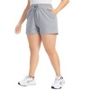 Women Plus Size Comfy Sweat Shorts Drawstring Elastic High Waist Casual Summer Yoga Lounge Shorts,Light gray,4XL - 4 of 4