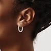 Chisel Stainless Steel Polished with Preciosa Crystal 2mm Hinged Hoop Earrings - 3 of 4