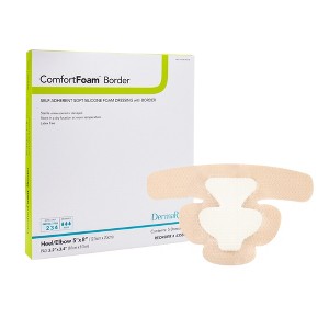ComfortFoam Border Foam Dressing 5 x 8" Elbow / Heel with Border Waterproof Backing 43580 5 per Box - 1 of 3
