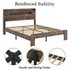 Lyngins Dark Brown Bed Frame Full Size, Wood Platform Bed Frame with Storage LED Light Headboard and 2 USB, Under-Bed Storage, No Box Spring Needed - 3 of 4